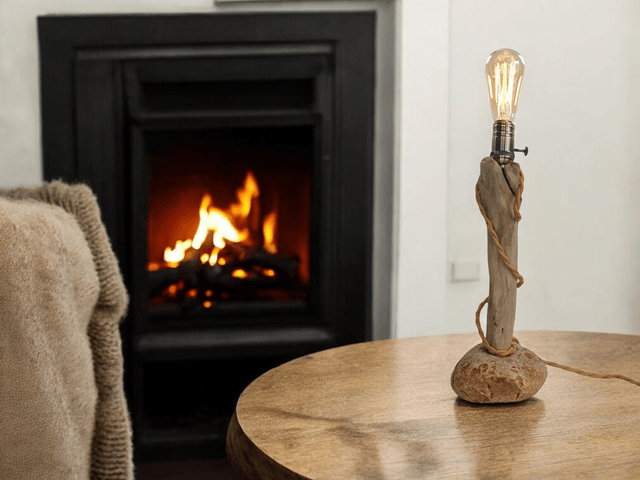 Lampe bois flotté
