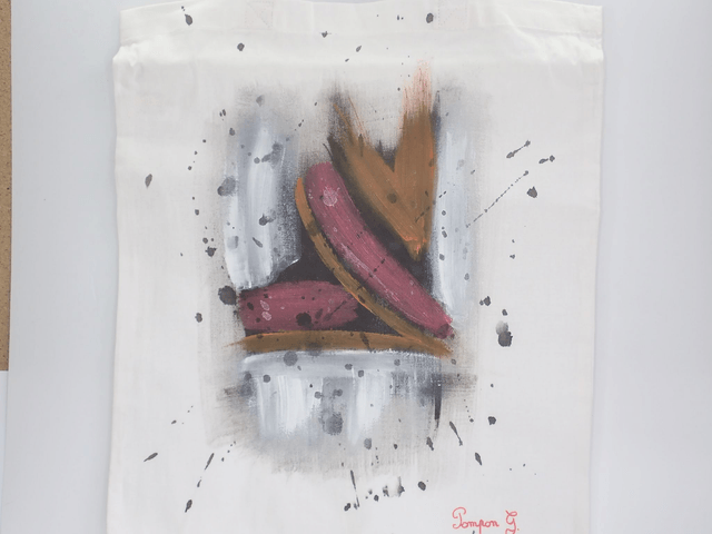 Sac cabas peint à la main